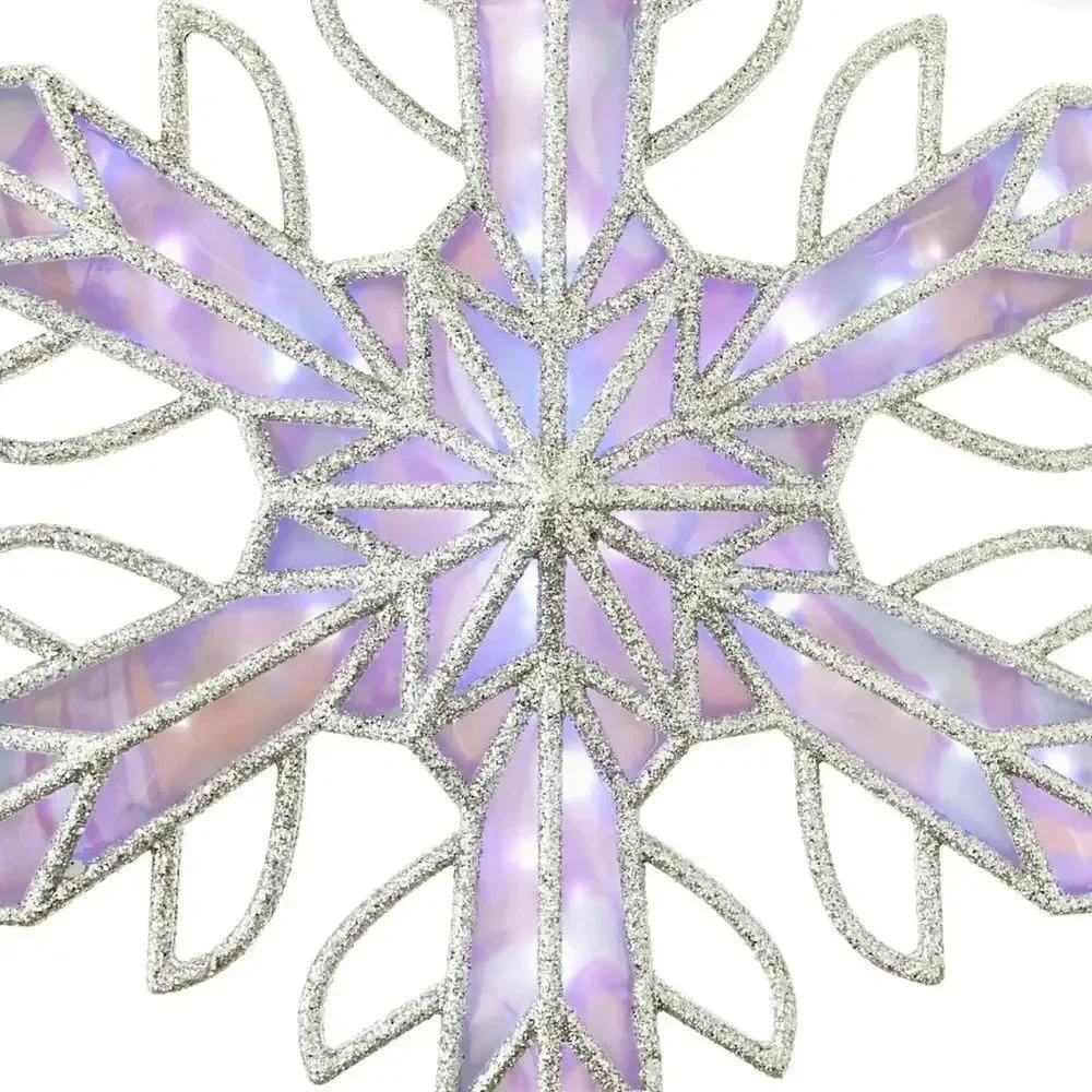 LED Snowflake Christmas Tree Topper, Silver, 15.75